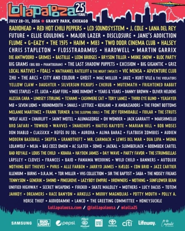 lineup chicago lolla 2016